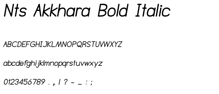 NTS Akkhara Bold Italic font